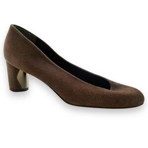 Stuart Weitzman Solar Goosebump Pump Size 10 Brown Taupe Textured Heels